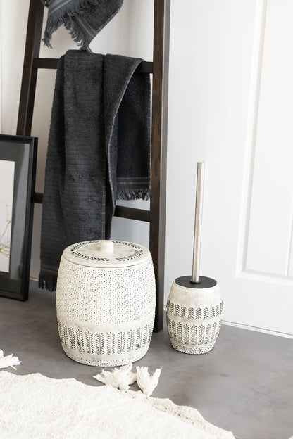 Olivid Yuvarlak Banyo Paspası %100 Pamuk 100x100 Ekru