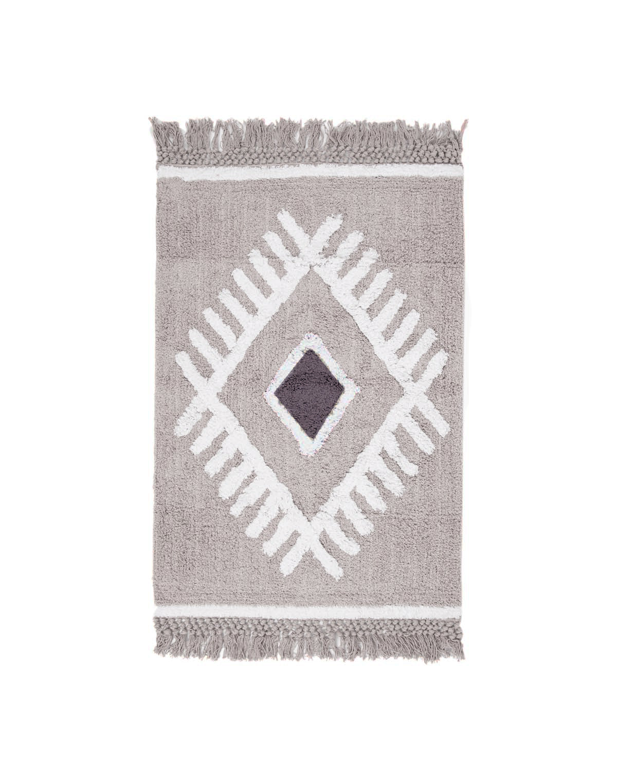 Nell Single Bath Mat 100% Cotton 60x90 Grey