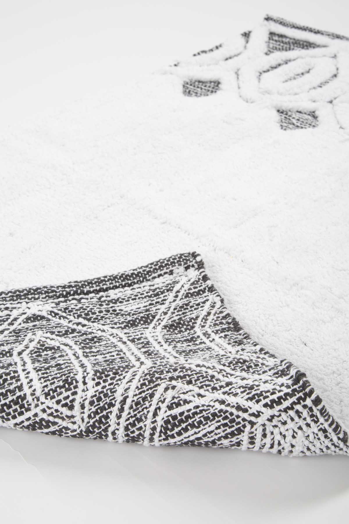 Sherry Tekli Banyo Paspası %100 Pamuk 70x110 Gri