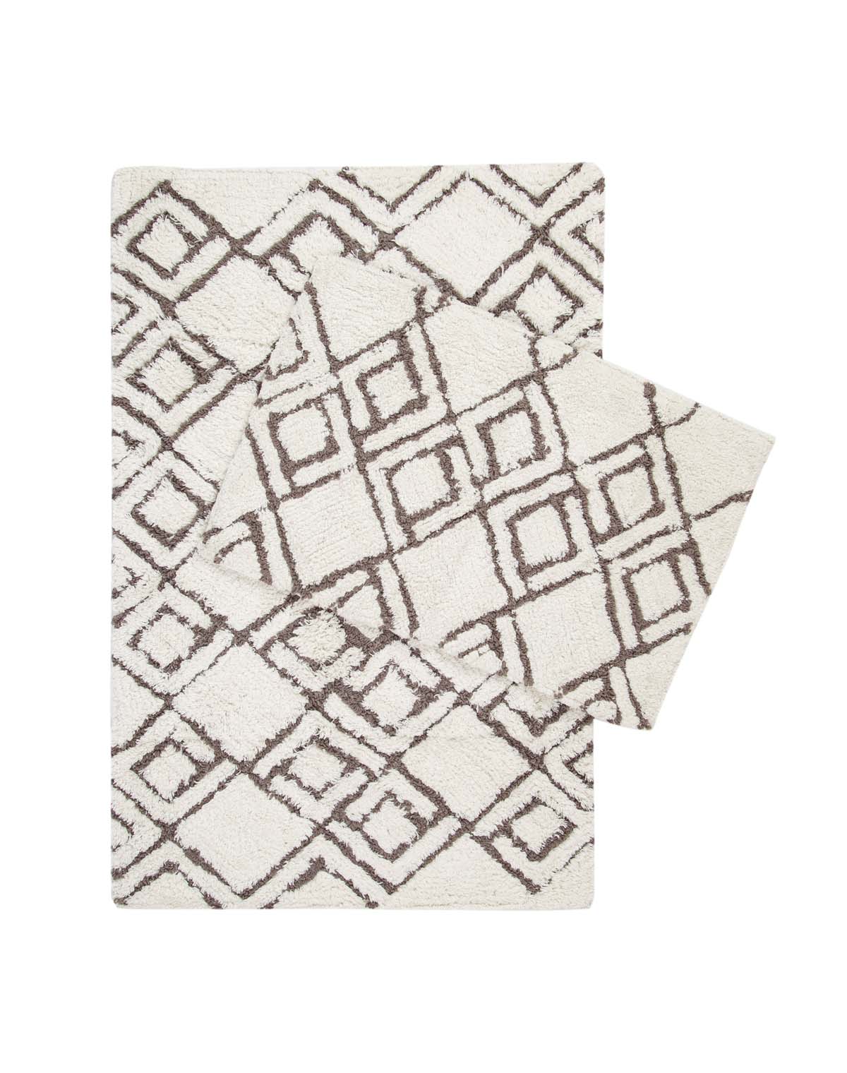 Cava 2 Piece Bath Mat Set 100% Cotton 40x60 + 60x90 Brown