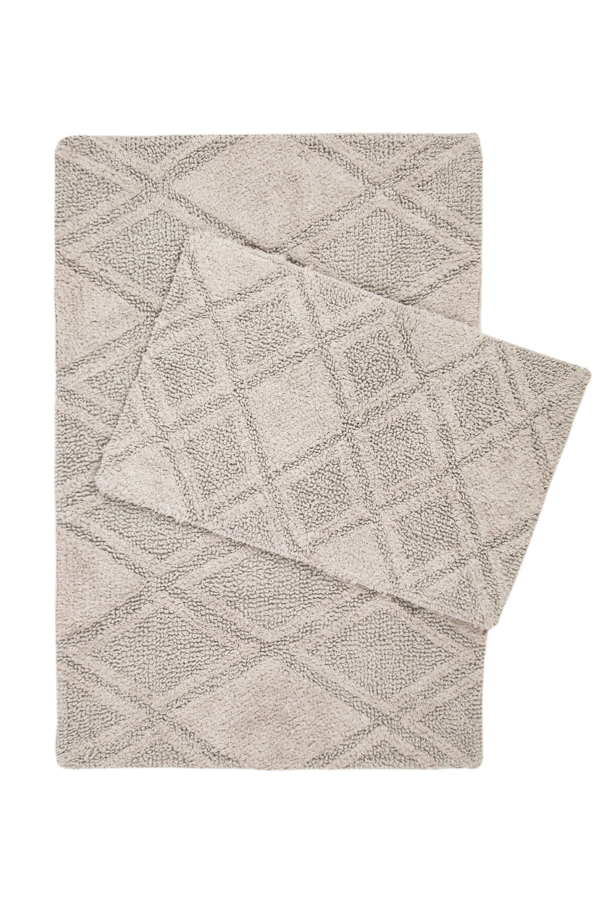 Maxi 2 Piece Bath Mat Set 100% Cotton 40x60 + 60x90 Gray
