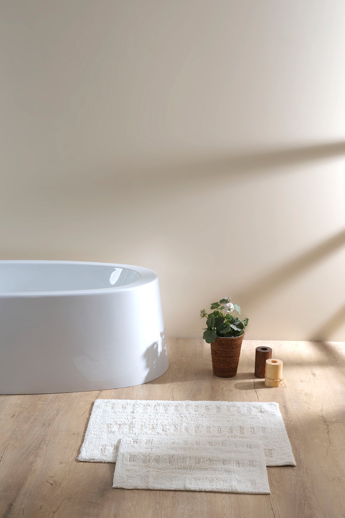 Togo 2’li Takım Banyo Paspası %100 Pamuk 40x60 + 60x90 Ekru