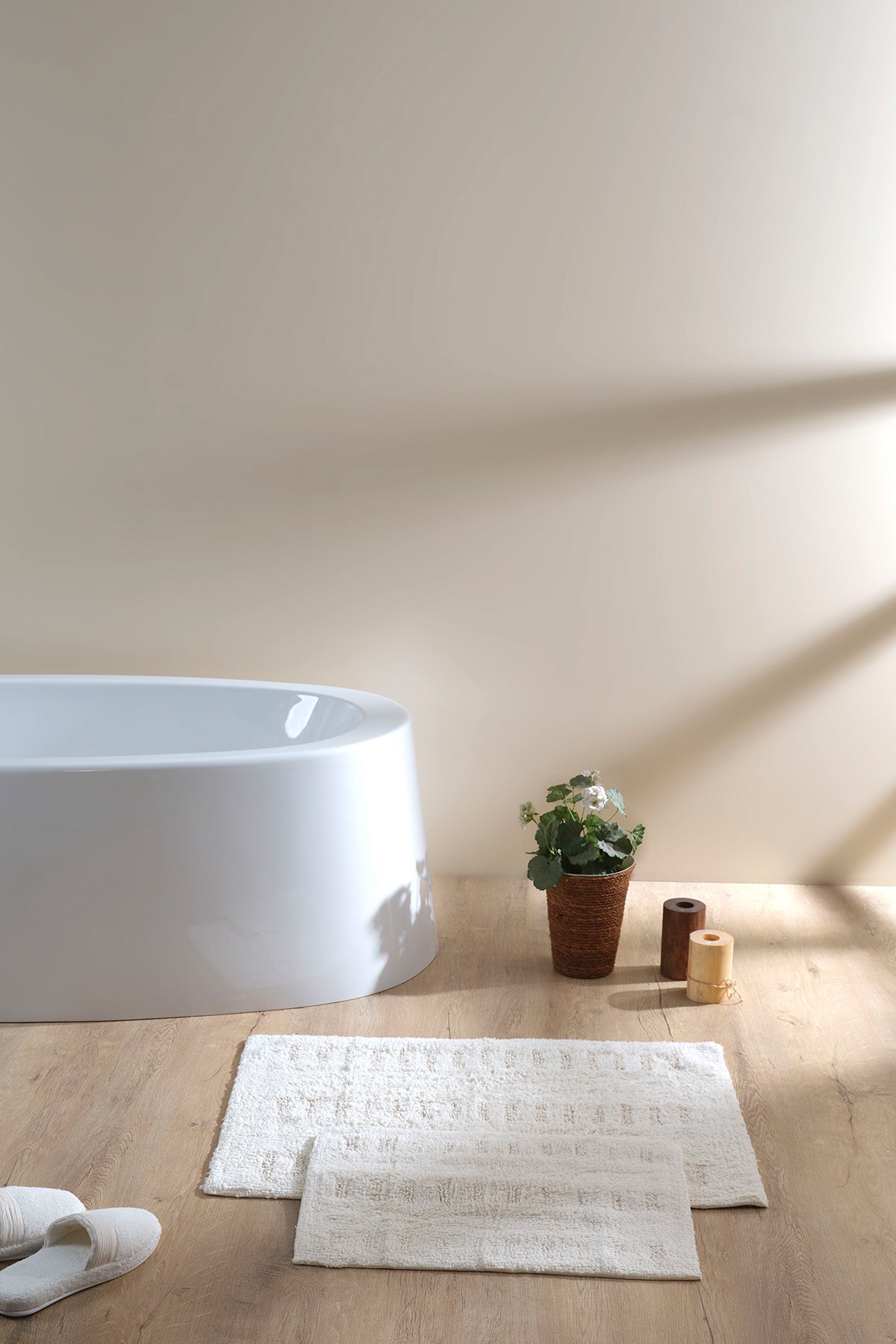 Togo 2’li Takım Banyo Paspası %100 Pamuk 40x60 + 60x90 Ekru
