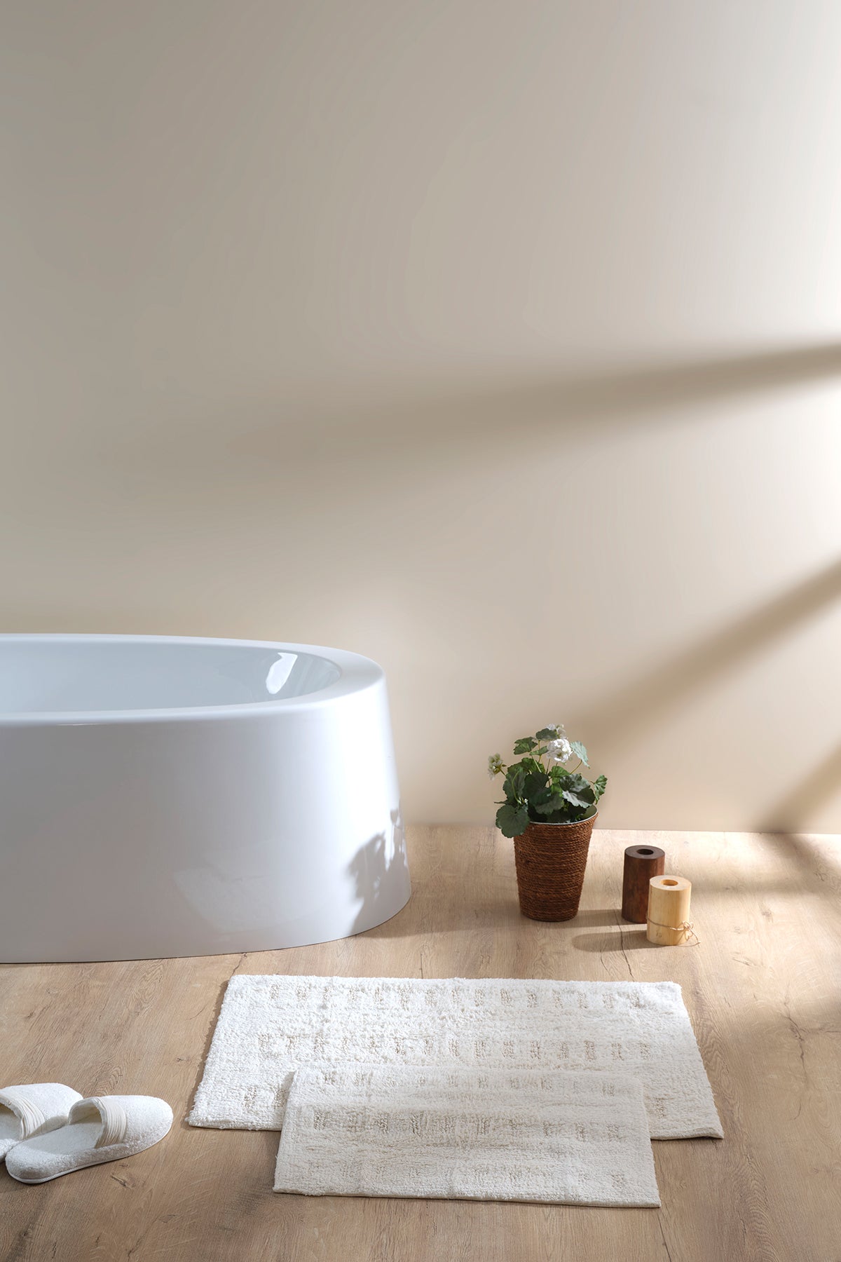 Togo 2’li Takım Banyo Paspası %100 Pamuk 40x60 + 60x90 Ekru