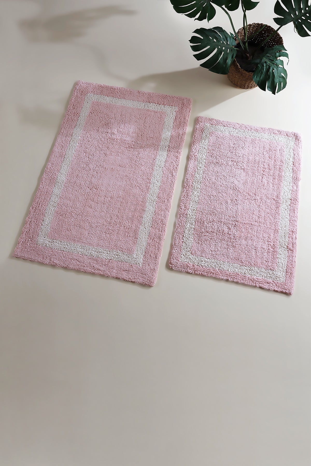 Liberte 2’li Takım Banyo Paspası %100 Pamuk 40x60 + 60x90 Pembe