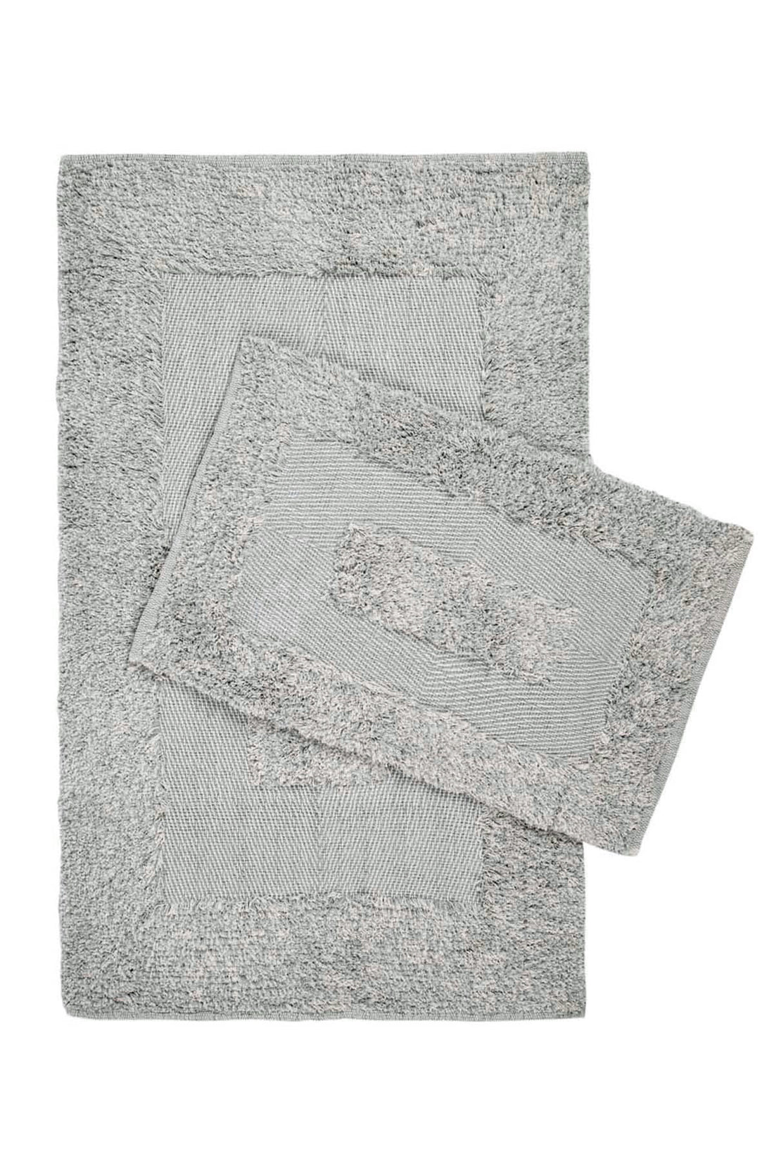 Vivian 2’li Takım Banyo Paspası %100 Pamuk 40x60 + 60x90 Gri