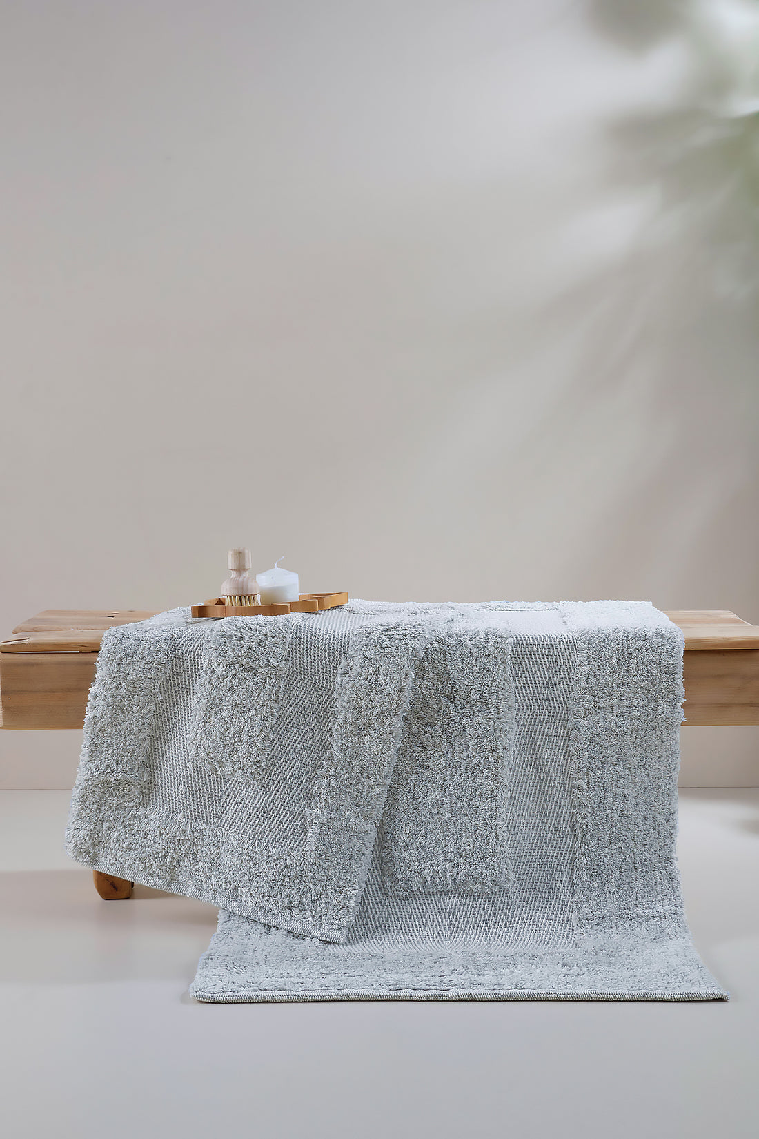 Vivian 2 Piece Bath Mat Set 100% Cotton 40x60 + 60x90 Blue