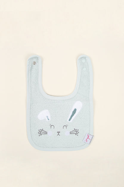Bunny 2-Piece Organic Cotton Newborn Gift Set Mint | Towel, Bib