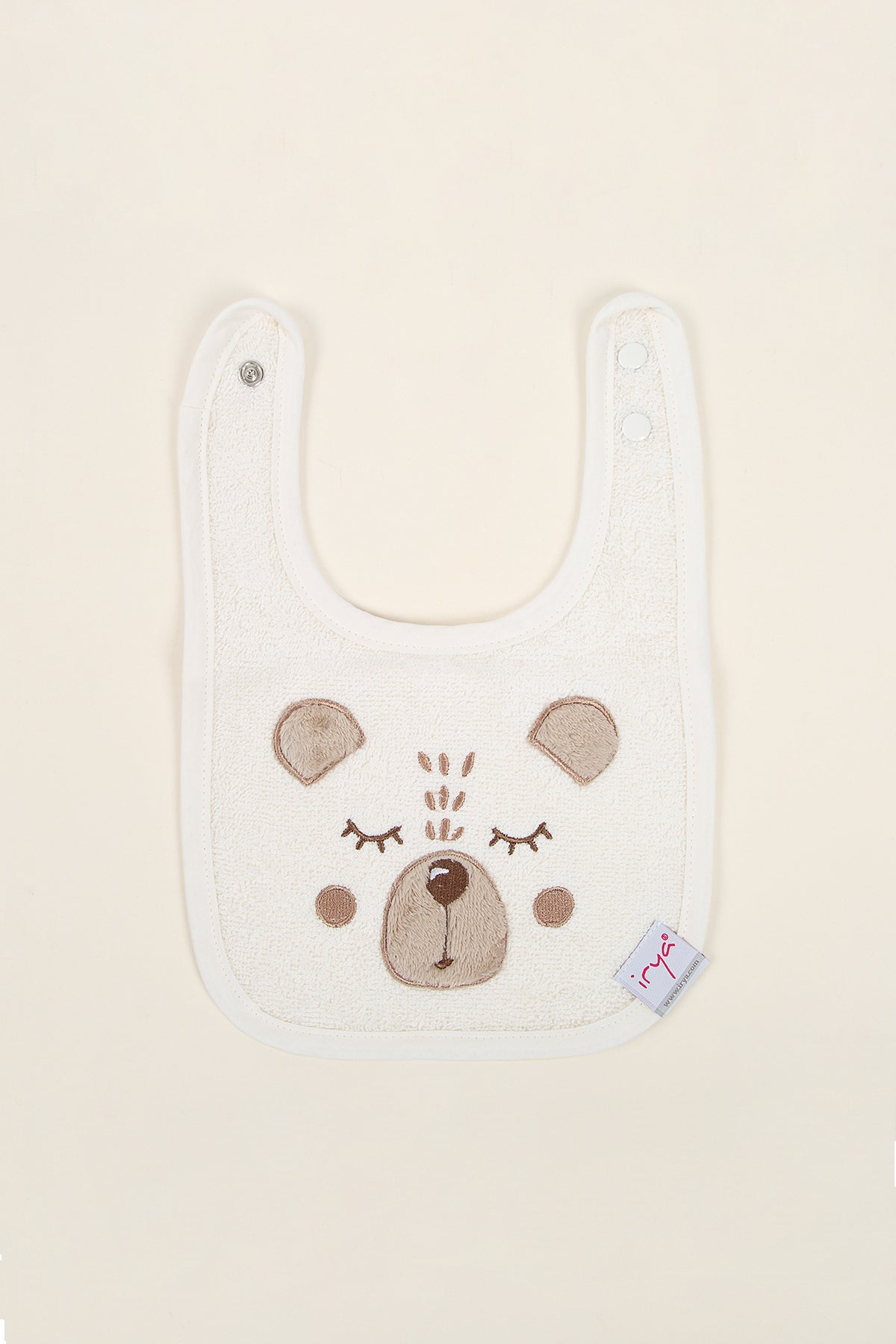 Teddy 2-Piece Organic Newborn Gift Set Cream | Towel, Bib