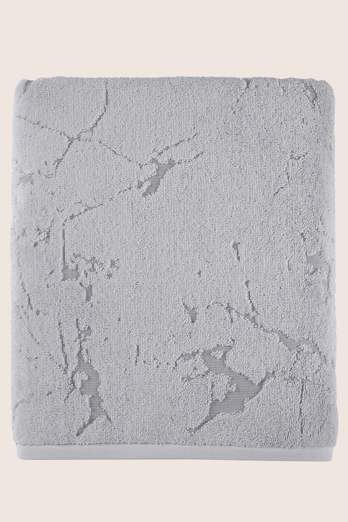 Marble %100 Pamuk Jakarlı Büyük Banyo Havlusu 90x150 cm Gri