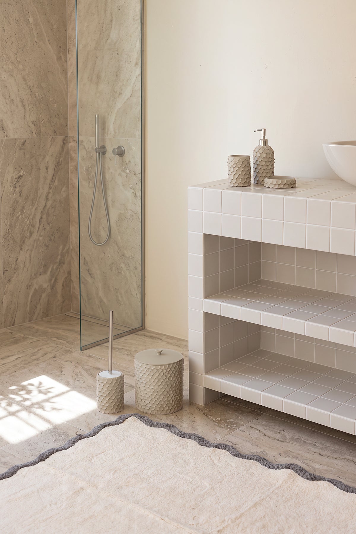 Lindy 5 Parça Banyo Seti Gri