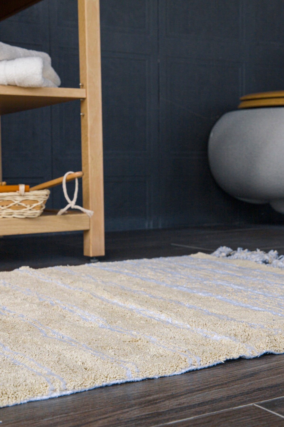 Martil Tekli Banyo Paspası %100 Pamuk 70x110 Bej