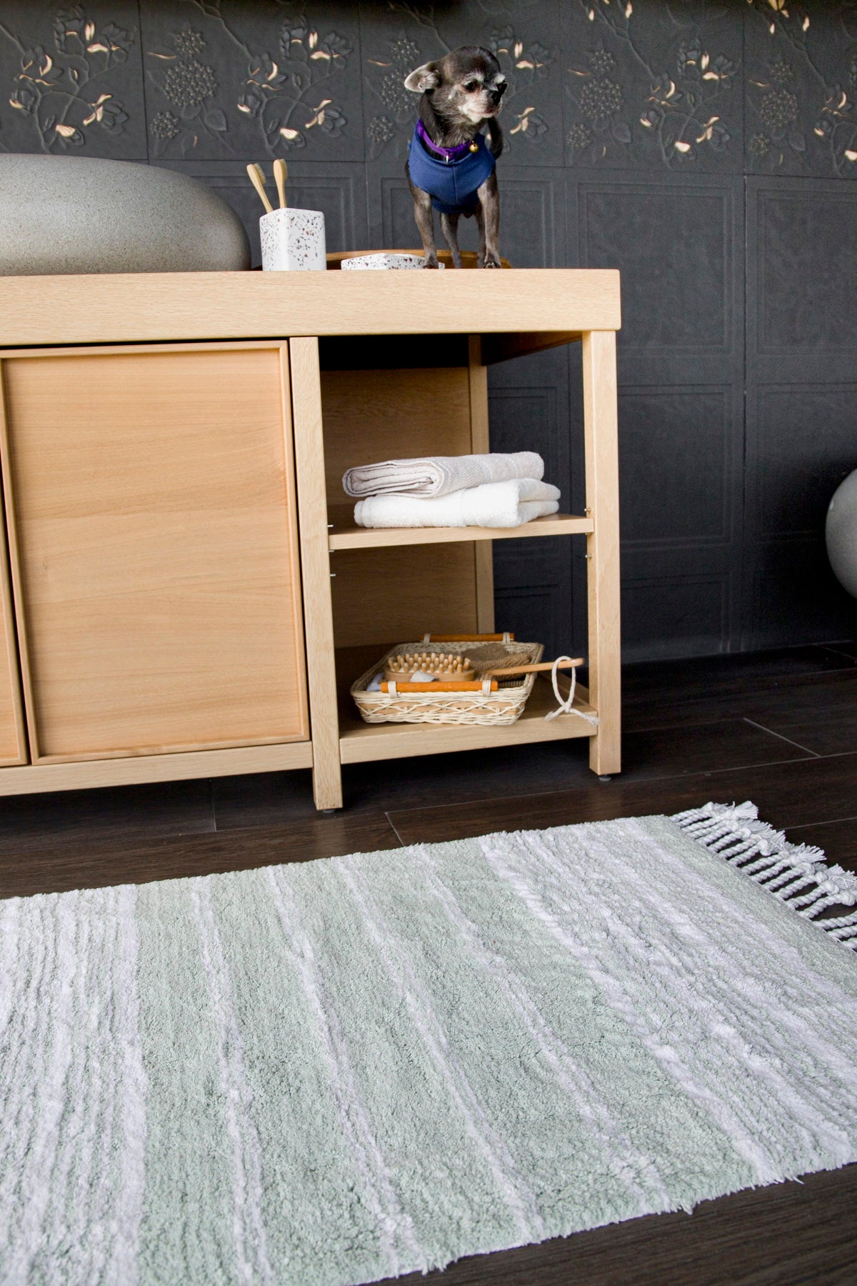 Martil Tekli Banyo Paspası %100 Pamuk 70x110 Yeşil