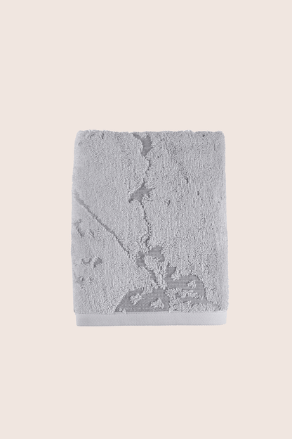 Marble %100 Pamuk Jakarlı El Havlusu 50x90 cm Gri