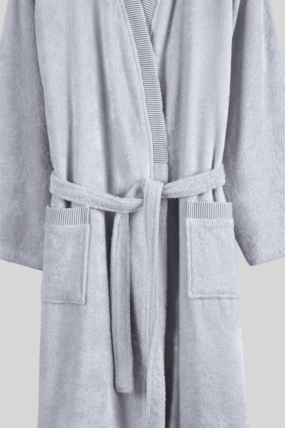 Marble %100 Pamuk Kadın Bornoz Gri