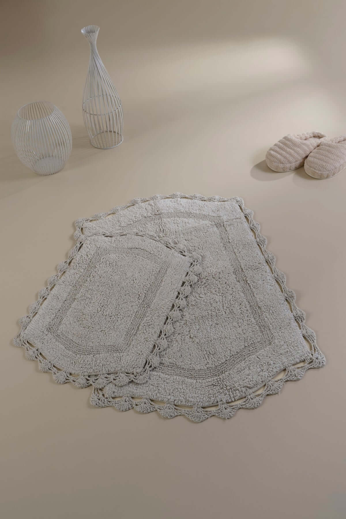 Dale 2 Piece Bath Mat Set 100% Cotton 40x60 + 60x90 Gray