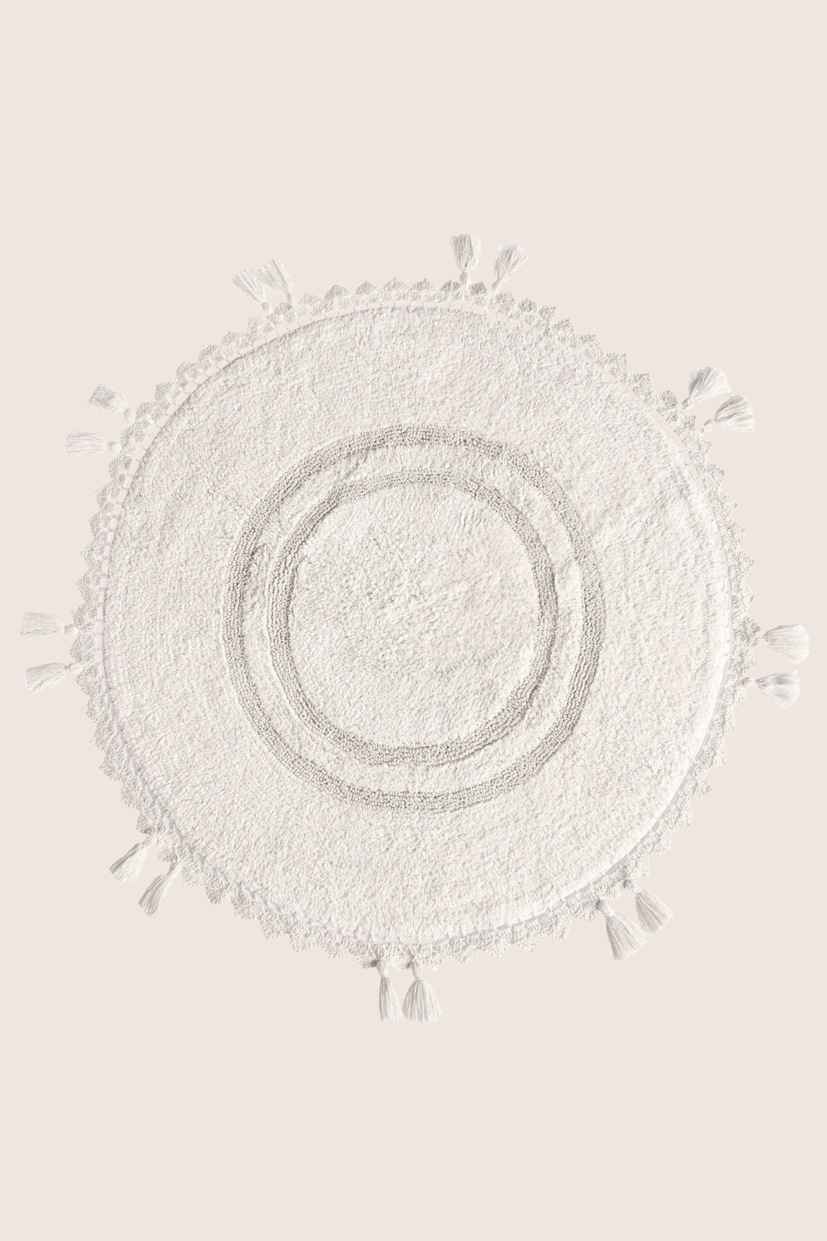 Olivid Round Bath Mat 100% Cotton 100x100 Ecru