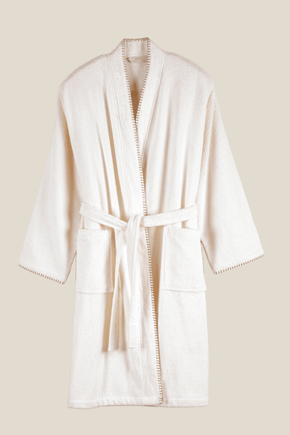 Shadow %100 Pamuk Kadın Bornoz Ekru