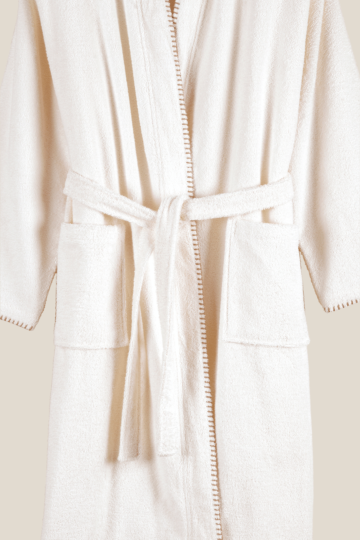 Shadow %100 Pamuk Kadın Bornoz Ekru