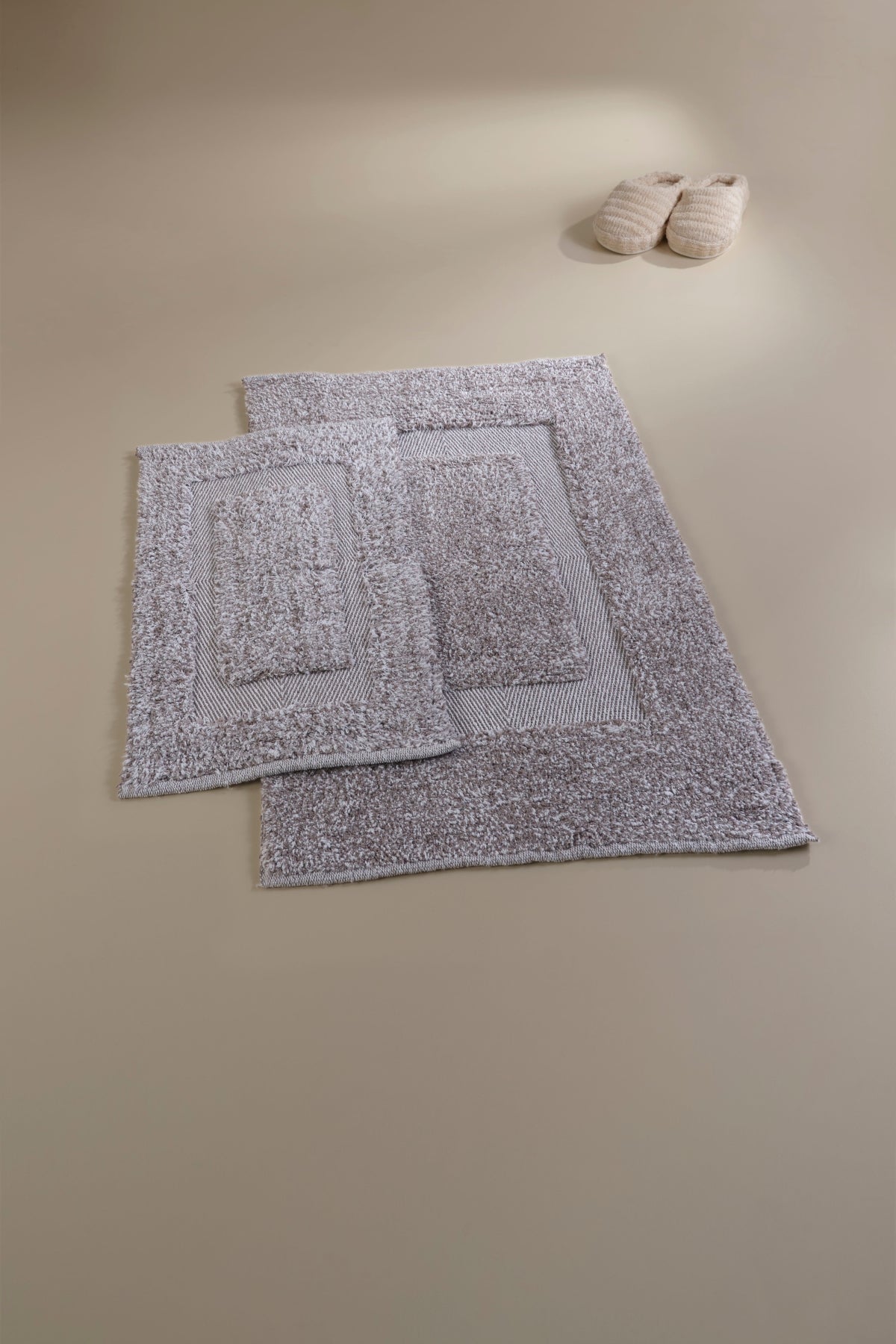 Vivian 2 Piece Bath Mat Set 100% Cotton 40x60 + 60x90 Gray