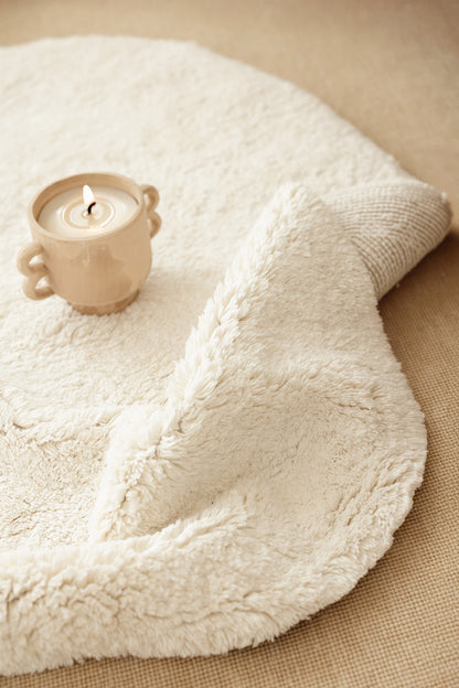 Sedef Tekli Banyo Paspası Bambu 90x110 Ekru