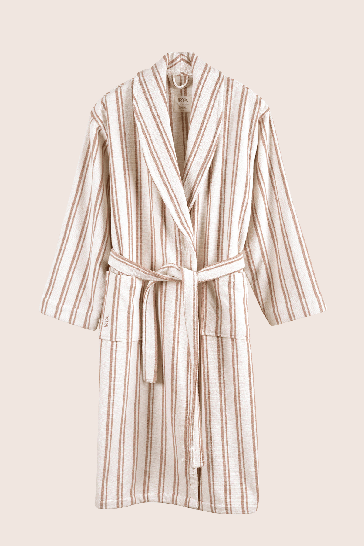 In Lines Yarn-Dyed Bathrobe Set Mocha