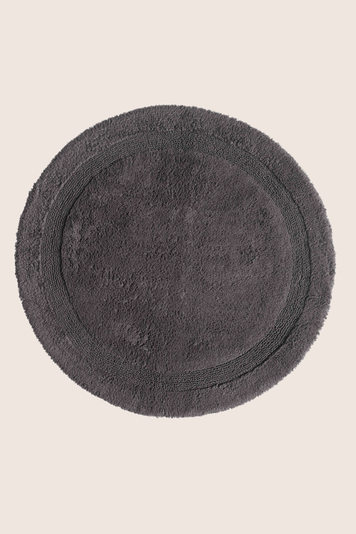 Puffed Yuvarlak Banyo Paspası %100 Pamuk 100x100 Antrasit