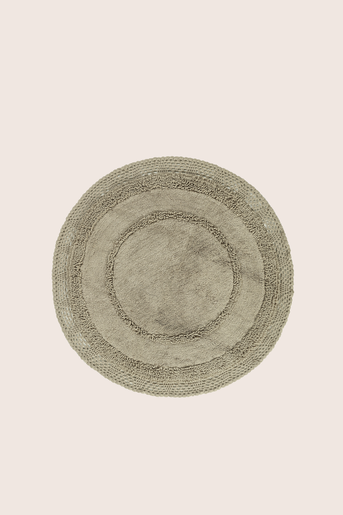 Moon Yuvarlak %100 Pamuk Banyo Paspası 90x90 Cm Peppermint Yeşil
