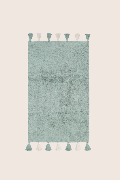 Loli Tekli %100 Pamuk Banyo Paspası 70x120 Cm Pudra Mavi