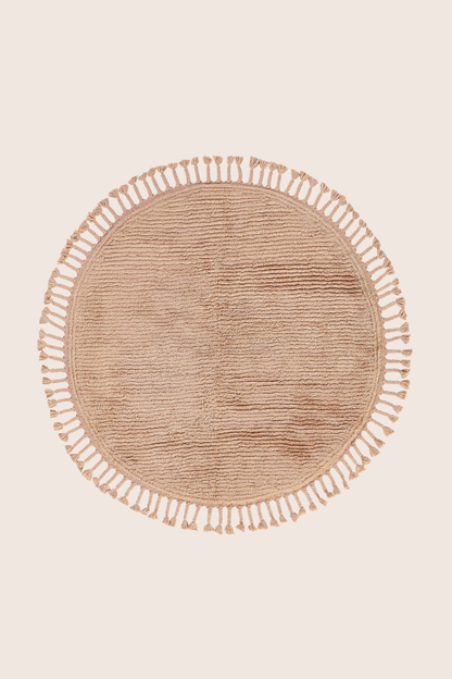Belina Yuvarlak Bambu Banyo Paspası 100x100 Cm Karamel