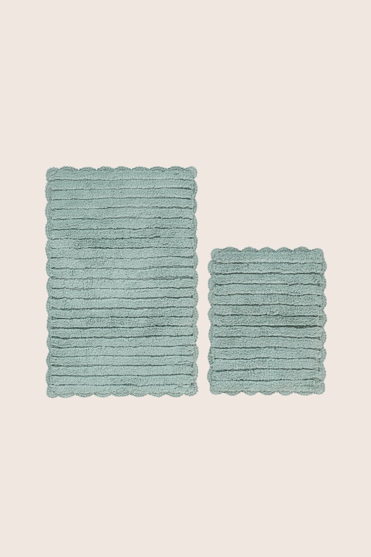 Arora 2'li Takım %100 Pamuk Banyo Paspası 40x50+60x90 Cm Pudra Mavi