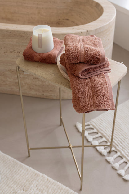 Mısır %100 Mısır Pamuğu  Havlu Seti Copper Rose