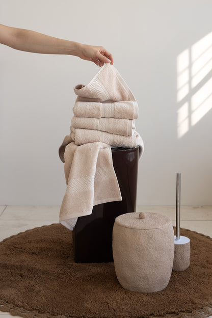 Mısır %100 Mısır Pamuğu  Havlu Seti Oyster Beige