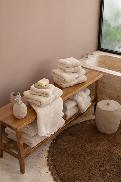 Mısır %100 Mısır Pamuğu  Havlu Seti Oyster Beige