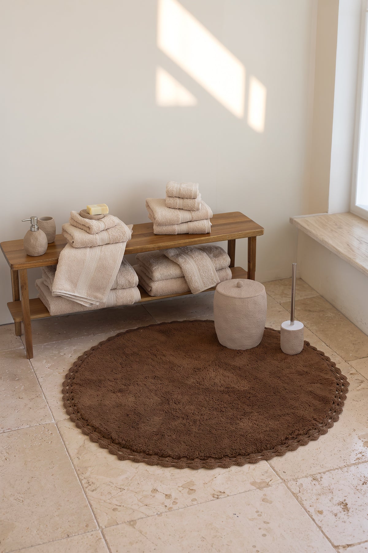 Mısır %100 Mısır Pamuğu  Havlu Seti Oyster Beige