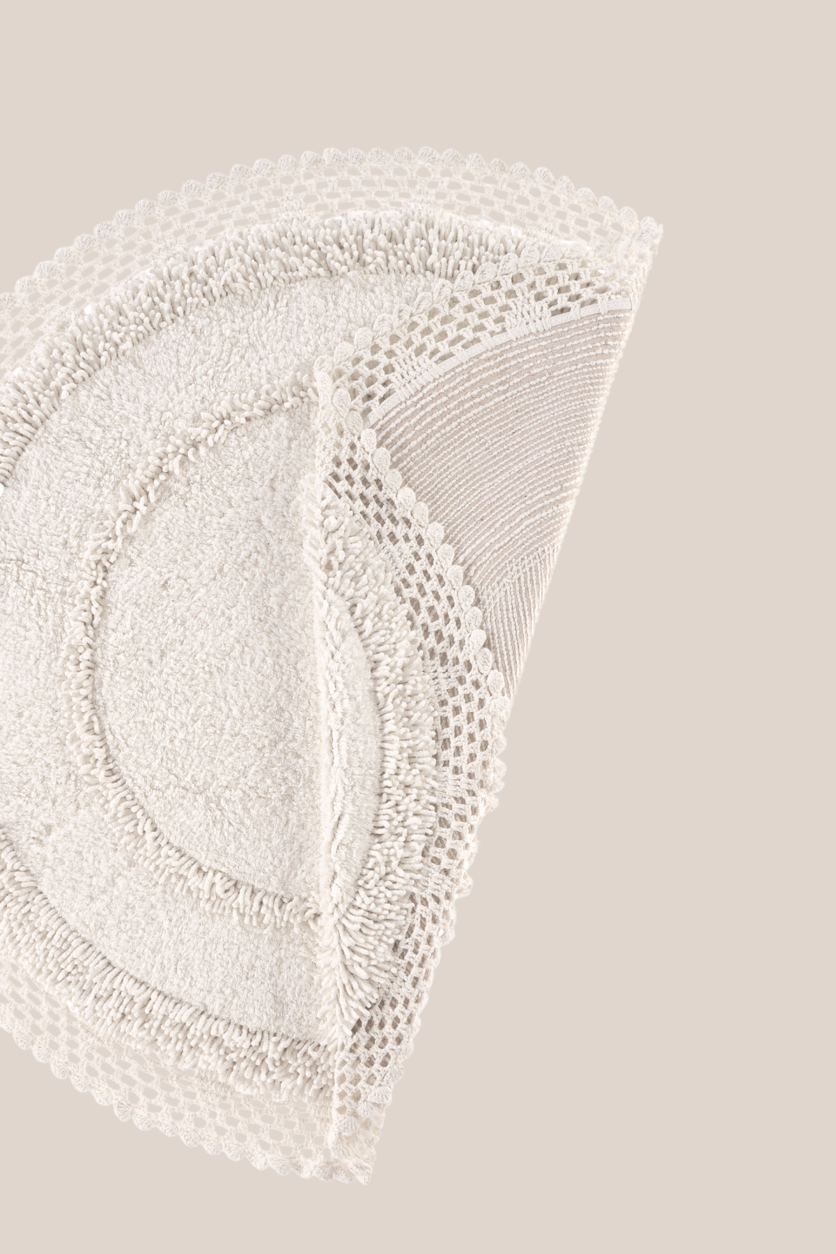 Moon Round Bath Mat 100% Cotton 120x120 Ecru