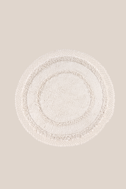 Moon Round Bath Mat 100% Cotton 120x120 Ecru