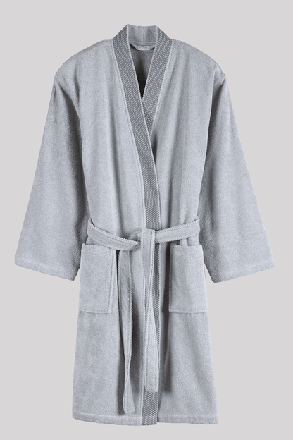 Travertine %100 Pamuk Kadın Bornoz Gri
