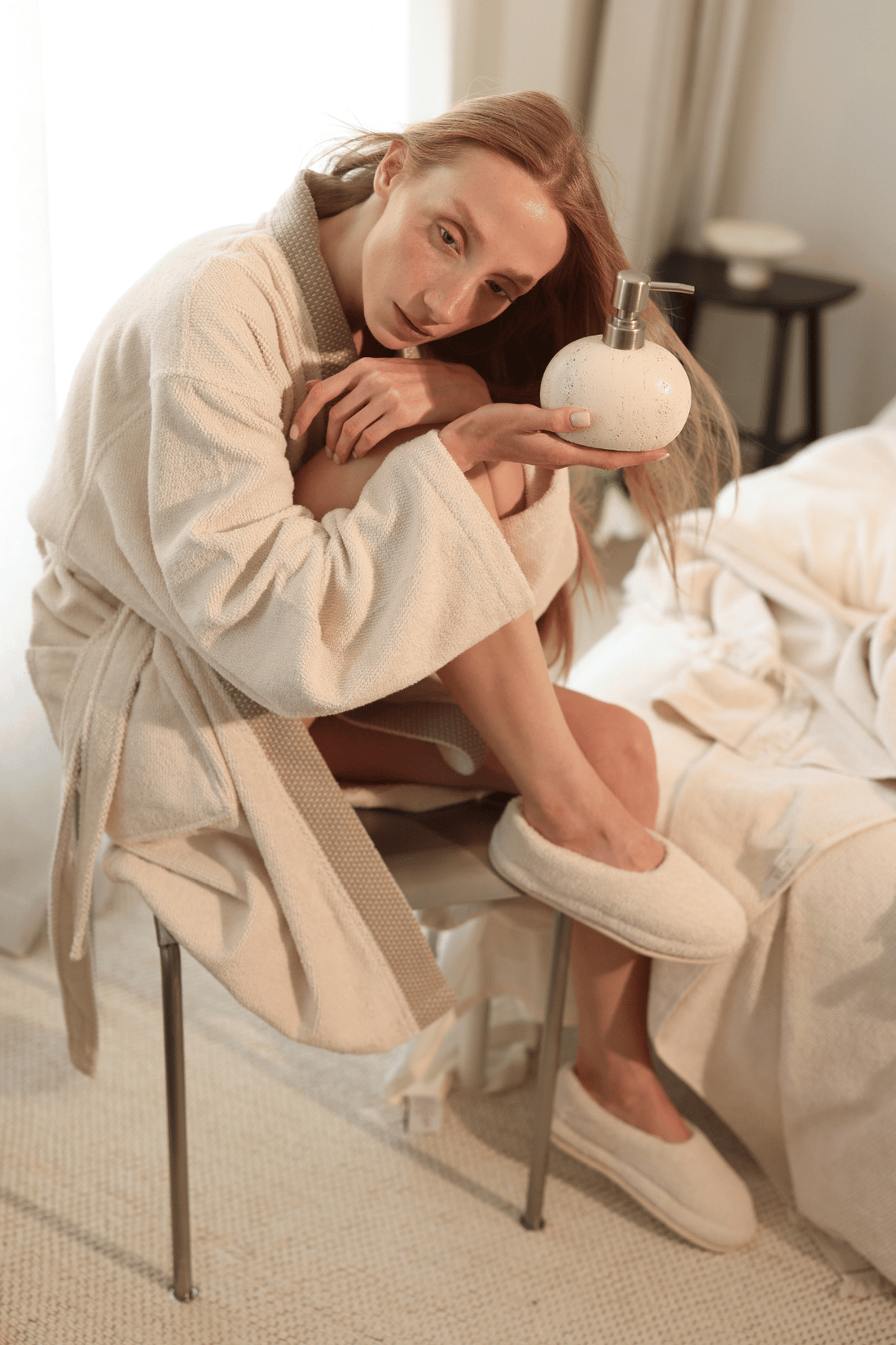 Travertine 5 Parça Banyo Seti Açık Bej