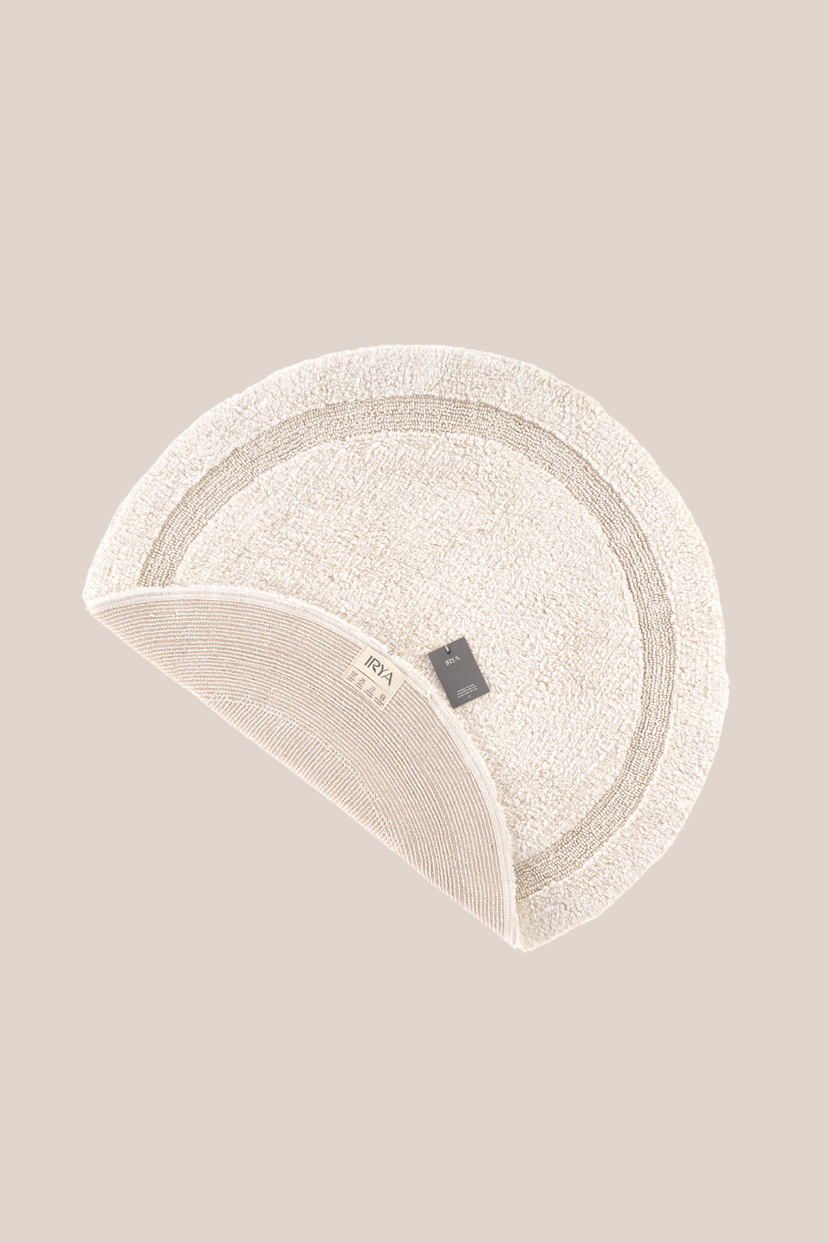 Puffed Yuvarlak Banyo Paspası %100 Pamuk 100x100 Ekru