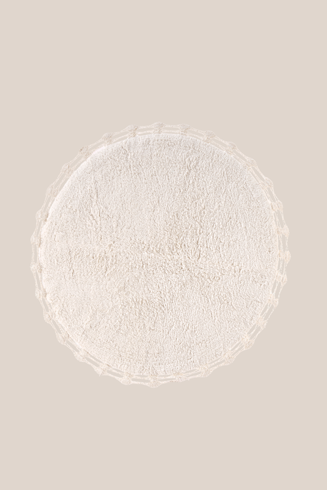 Luna Yuvarlak Banyo Paspası %100 Pamuk 90x90 Ekru
