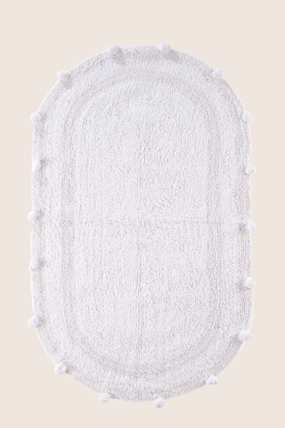 Lampetie | Eris Tekli Banyo Paspası 70x120 Beyaz