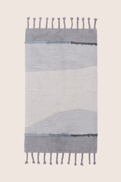 Marble Tekli Banyo Paspası %100 Pamuk 60x100 Gri