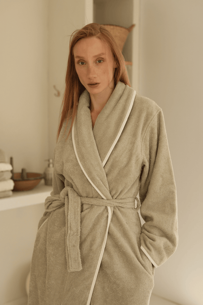 Allesi %100 Pamuk Bornoz Takımı Mint