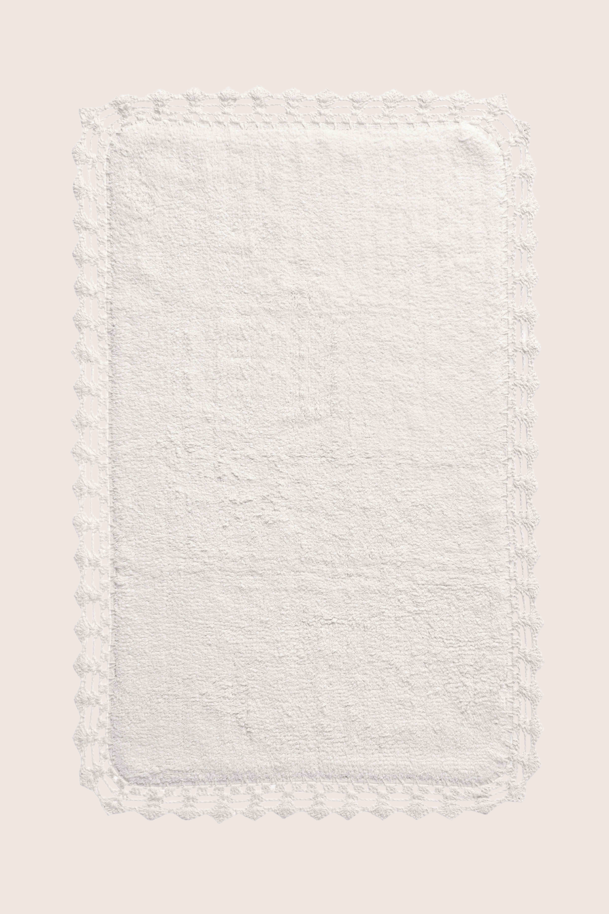 Rona Tekli Banyo Paspası Ekru %100 Pamuk 70x110