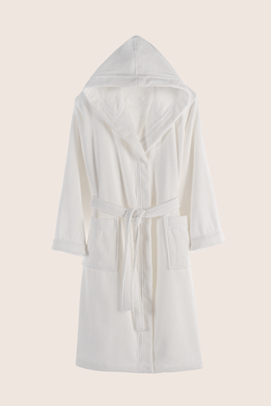 Miro %100 Pamuk Bornoz Takımı Beyaz