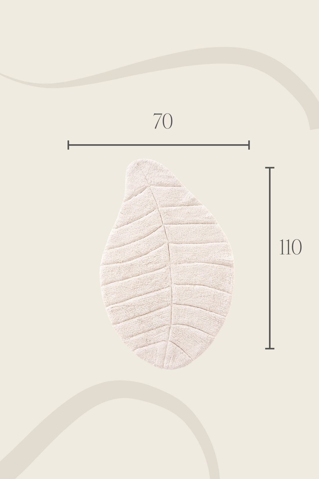 Tropic Tekli Banyo Paspası %100 Pamuk 70x110 Ekru