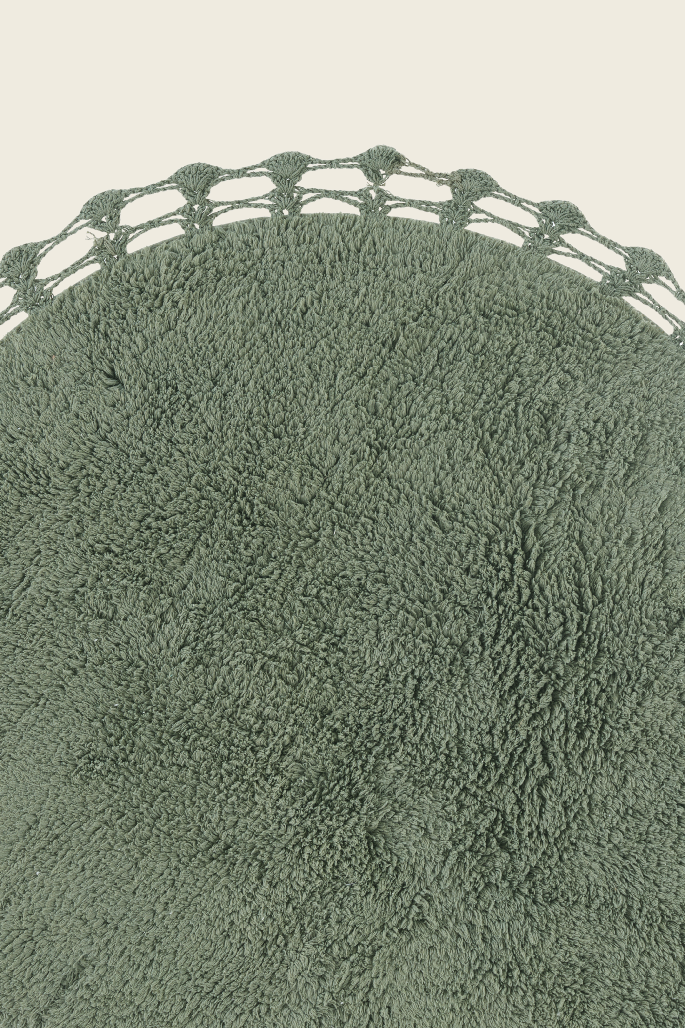 Luna Yuvarlak Banyo Paspası %100 Pamuk 90x90 Haki