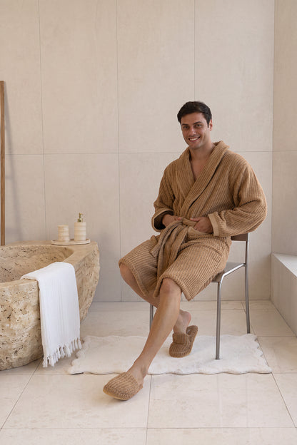 Ege %100 Pamuk Erkek Bornoz Warm Clay