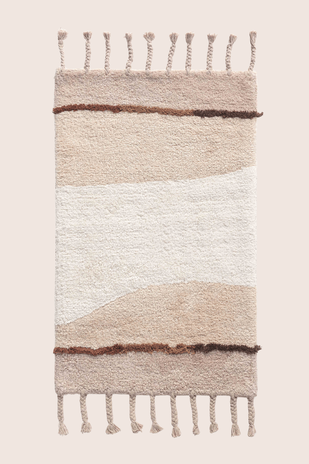 Marble Tekli Banyo Paspası %100 Pamuk 50x80 Kahverengi